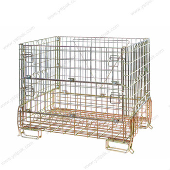 Factory direct europe fold locking metallic champagne wire mesh cage for wine storage