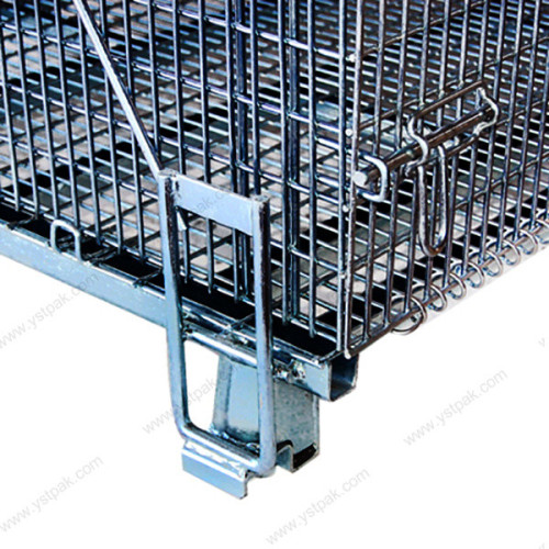 Industrial stackable storage folding steel metal wire mesh pallet container
