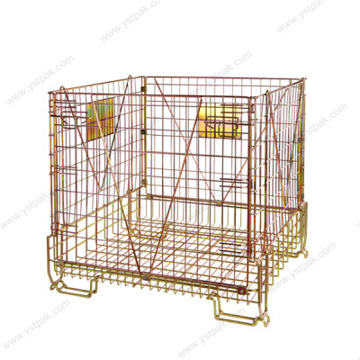 Large european rigid warehouse wire mesh container for storage