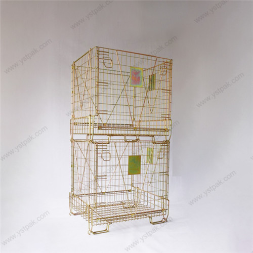 Large european rigid warehouse wire mesh container for storage