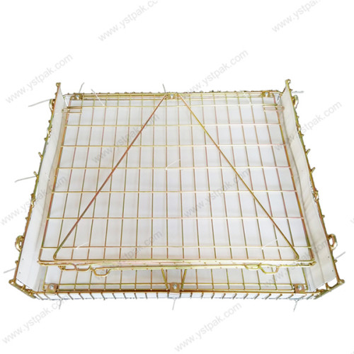 Industrial foldable welded stacking pet preform storage metal wire mesh container