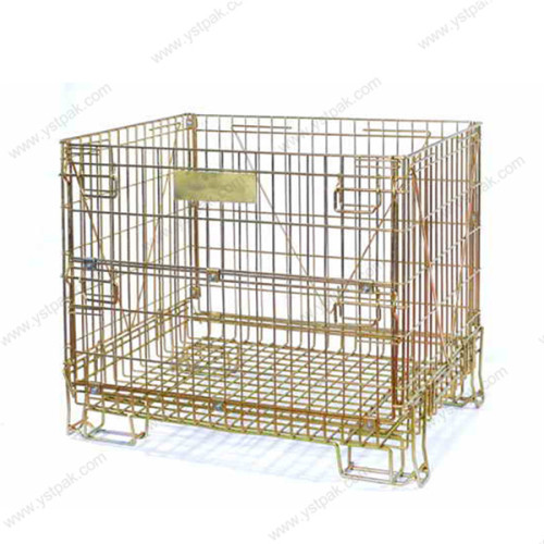 Industrial warehouse pet preform collapsible metal wire mesh container