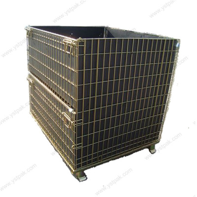 High quality stacking galvanized save space warehouse wire mesh container
