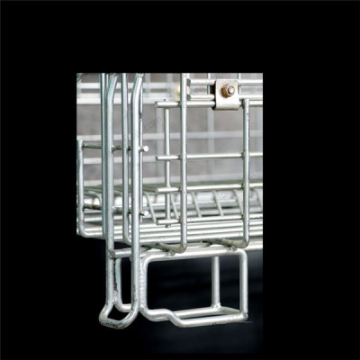 Galvanized foldable collapsible storage metal wire mesh container