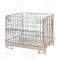 Galvanized foldable collapsible storage metal wire mesh container