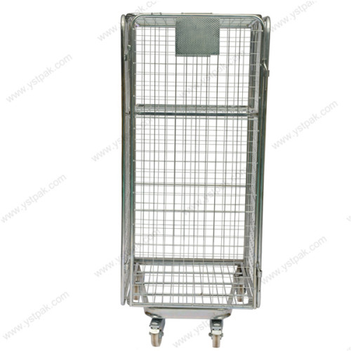 4 sided nesting supermarket portable galvanized foldable steel security wire mesh roll container