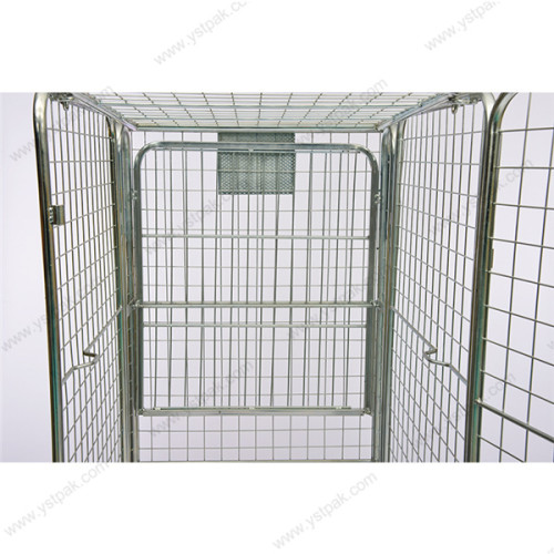 4 sided nesting supermarket portable galvanized foldable steel security wire mesh roll container