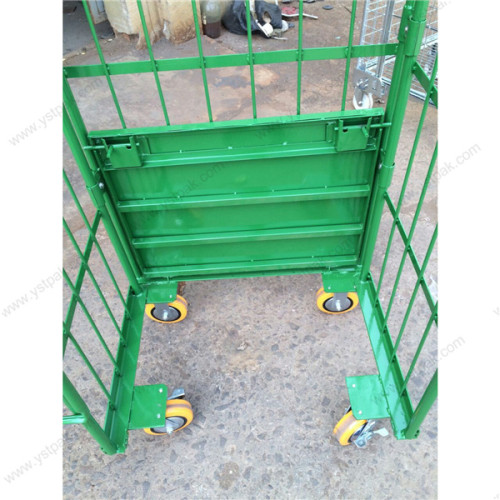 Medium Duty Industrial Supermarket Folding Storage Metal Roll Pallet Cage Trolley