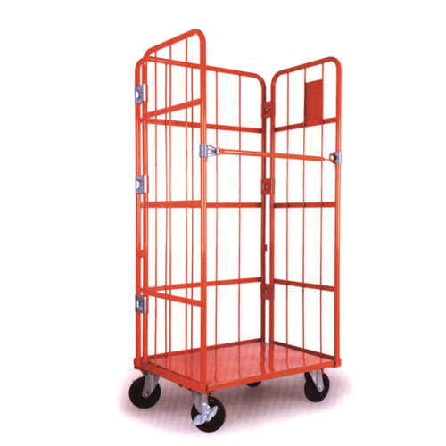Medium Duty Industrial Supermarket Folding Storage Metal Roll Pallet Cage Trolley