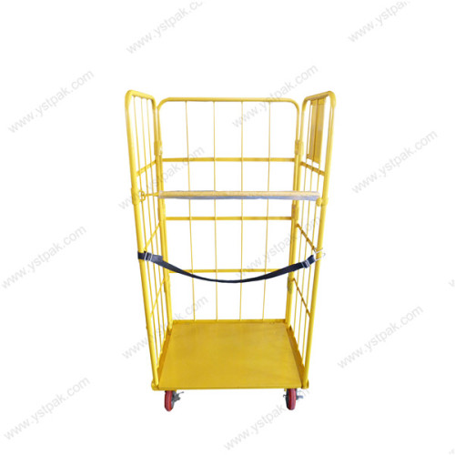 Medium Duty Industrial Supermarket Folding Storage Metal Roll Pallet Cage Trolley