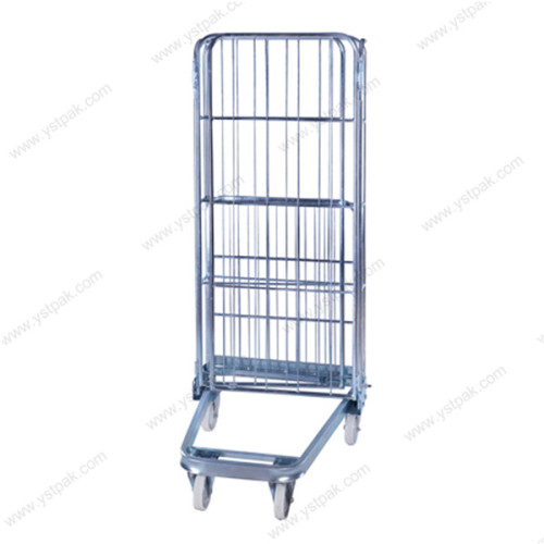 3 sided warehouse factory direct A frame zinc folding durable metal roll container for storage