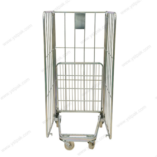 3 sided warehouse factory direct A frame zinc folding durable metal roll container for storage