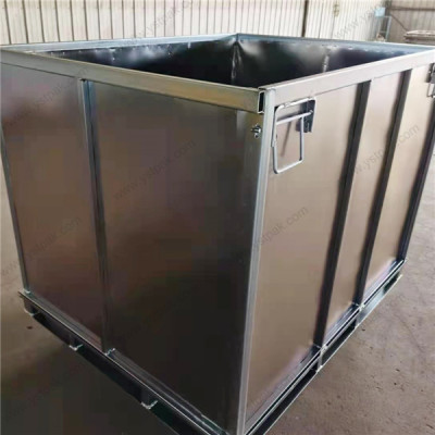 China warehouse durable foldable storage zinc welded steel metal pallet container