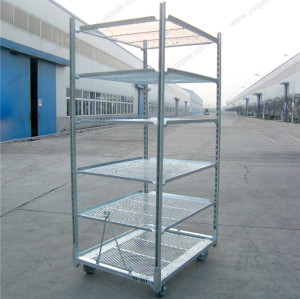 Greenhouse metal wire mesh shelves flower danish cc trolley cart for transporting plants