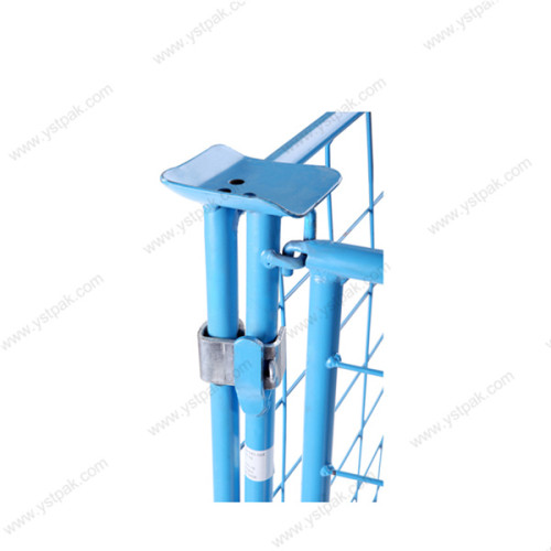 Powder coated warehouse customized forklift durable rigid folding bulk wire metal cage pallet