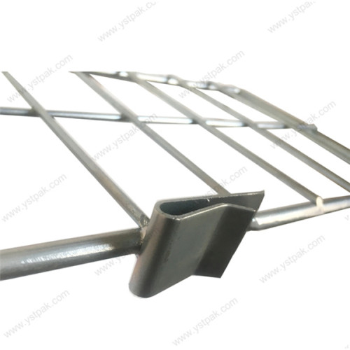 High quality zinc welded free standing shelf clip on snap in steel wire mesh dividers for deck