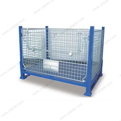 Powder coated warehouse welded collapsible storage lockable metal stillage container for sale