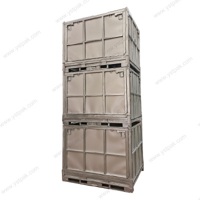 Hot-dip Galvanized Warehouse Stackable Heavy Duty Food Drink Storage Steel Pallet Box