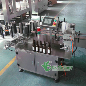 Automatic double side adhesive labeling machine
