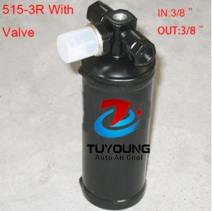 Universal Auto Air Conditioning Receiver Drier with Valve Filter Fluid Reservoir & switch 60 x 200mm 515-3RHigh Quality Universal Receiver Driver Size: 515-3R with Switch In: 3/8
