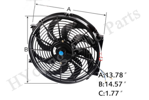 14 inch Universal Fan Radiator Cooling Electric Radiator Engine Cooling Fan 12V 90W 8 Blades 04SDB4014ABK