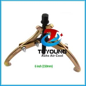 6 inch Golden & Black Adjustable 3 Jaw auto ac Compressor clutch pulley remove tool, Hydraulic Bearing Gear Puller