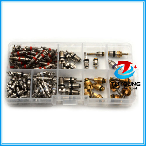 135 pcs auto A/C Shrader Valve Core R134 kit ,valve core remover/installer