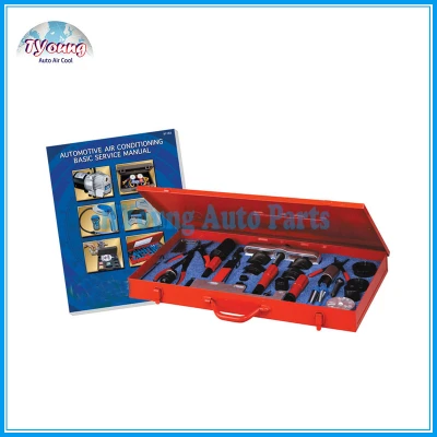 rugged metal flat tool box, COMPRESSOR SEAL & CLUTCH SERVICE TOOL SET