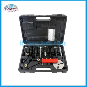 A/C compressor clutch hub pullers and installers for GM, Ford, Chrysler DELUXE CLUTCH HUB PULLER/INSTALLER KIT