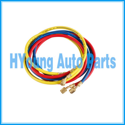 Car A/C Air Conditioning Refrigerant hose 72 inch long with 45 degree Quick Seal fittings. 740 psi working pressure
