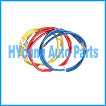 Car A/C Air Conditioning Refrigerant hose 72 inch long with 45 degree Quick Seal fittings. 740 psi working pressure, 183cm