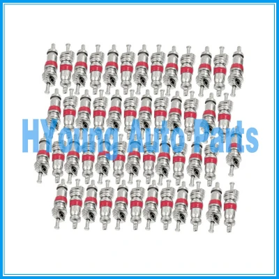 50 pcs Size: 19 x 5 mm Auto A/C Core Valve Van Truck Silver & Red