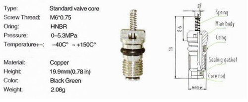 auto air conditioning valve core R134A 100pcs/bag