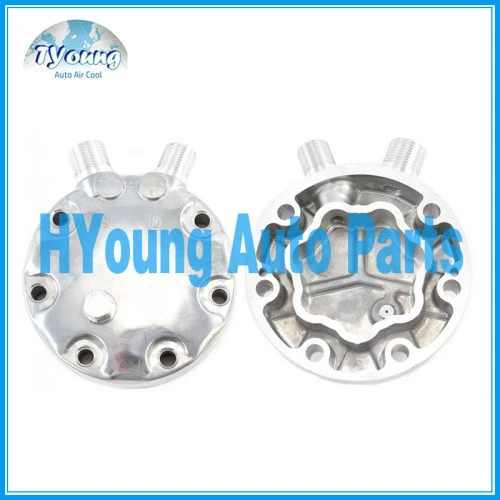 Back piece SD 7H15 (FZ) 8th 10th up with safety valve auto a/c compressor rear head