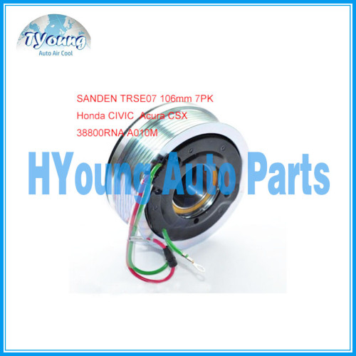 Clutch AC compressor clutch for Honda CIVIC Acura CSX 38800RNA A010M 3410 Sanden TRSE07 106mm 7PK