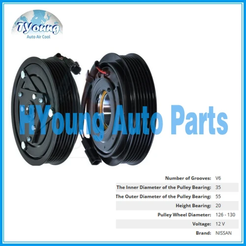CWV615M auto A/C Compressor clutch for NISSAN 6PK 129MM 12V