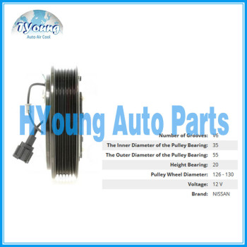 Calsonic CWV615M 6PK 125MM 12V auto A/C Compressor clutch hub for NISSAN