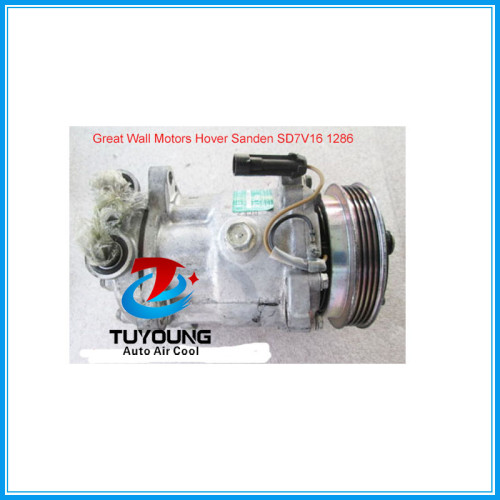 Sanden SD7V16 1286 Great Wall Hover auto air compressor,4pk Air conditioning compressor pump