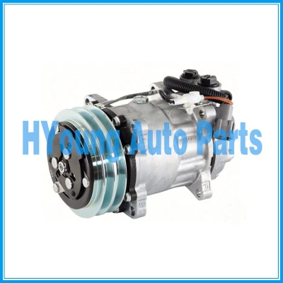 SD7H15 Sanden 4603 4344 4469 4601 Auto a/c Air Compressor fit Ford Sterling F-700 Truck Freightliner 132mm 2pk 12V Vertical HEAD