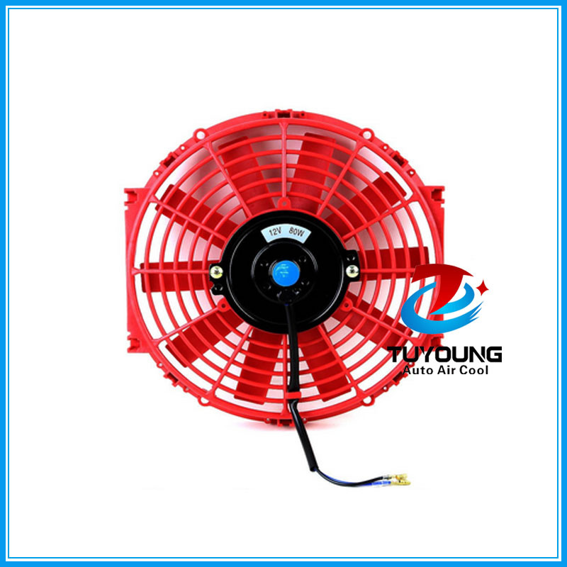 automotive electric fan motor 10 Inch 12v 80w red color fit universal vehicle Auto AC Blower
