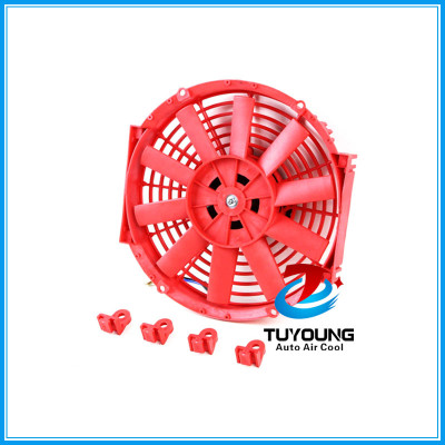 automotive electric fan motor 10 Inch 12v 80w red color fit universal vehicle