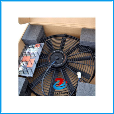 automotive electric fan motor fit universal vehicle ,Universal Electric Slim Fan, Black, 12 Radiator