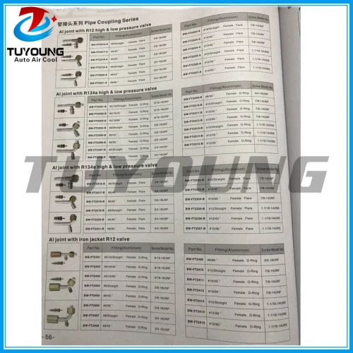 auto ac fitting pipe coupling series Al joint with iron cap & Flexible iron outer screw with Al jacket