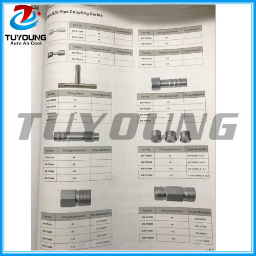 Auto air conditioner fitting, pipe coupling series Al joint