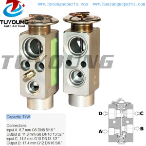 auto air conditioning expansion valve Capacity 7kw Block ac expansion valve