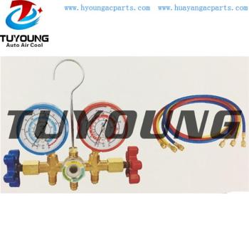 Auto ac service tool box, R134A manifold gauge set forging brass valve