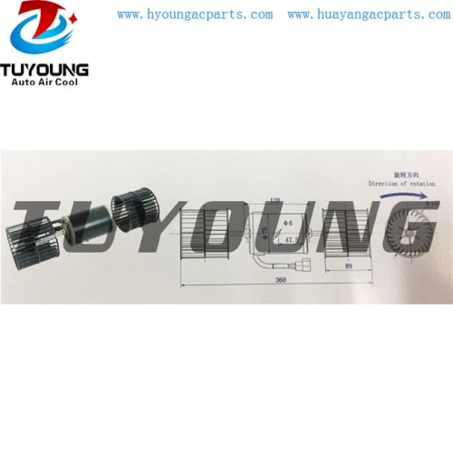 auto ac blower motor test voltage: 27V/13.5A ,Static pressure 100 pa