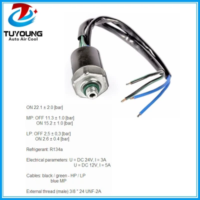 4 Pins R134a Car air conditioning pressure switch, auto ac pressure valve / pressure sensor