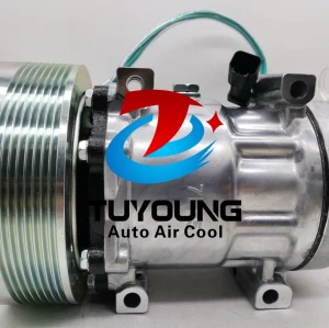 Caterpillar 24v 8pk truck vehicle air conditioner compressor, Sanden 7h15 car ac compressor