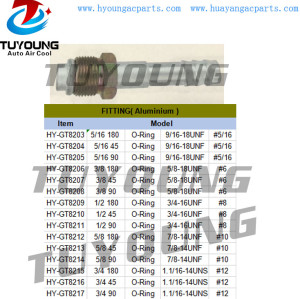 R134 O-Ring AUTO Air conditioning Fitting Aluminium #6 #8 #10 #12